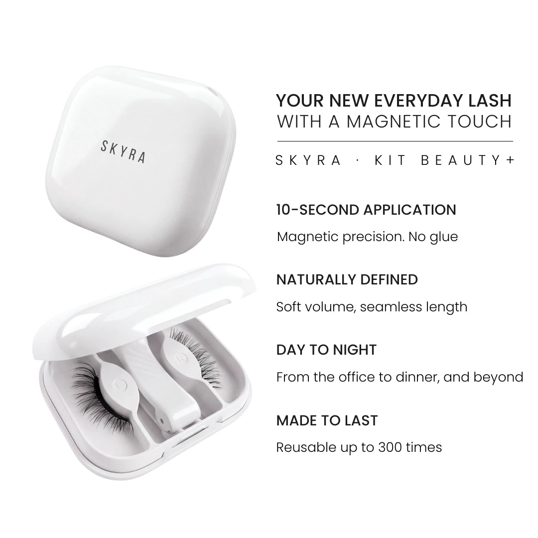 Skyra Sky.1 Duo reusable magnetic eyelashes kit with applicator and glue-free lash case